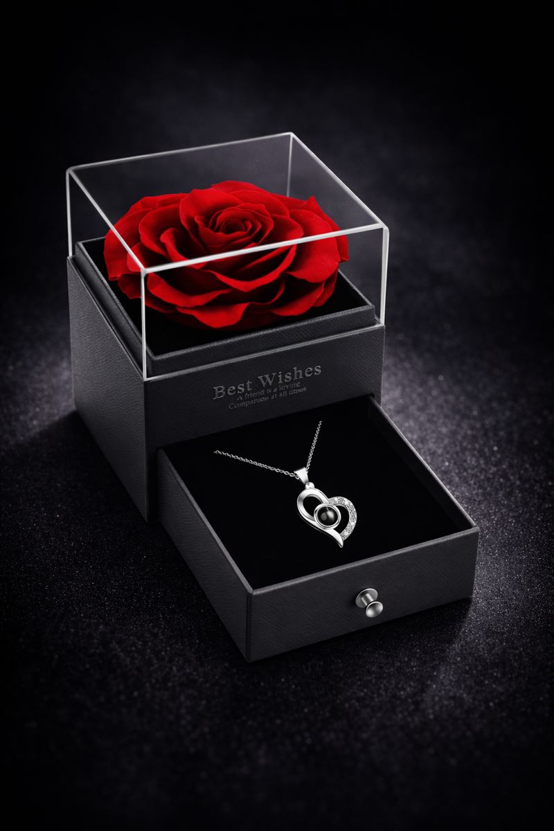 Heart-Shaped Projection Necklace