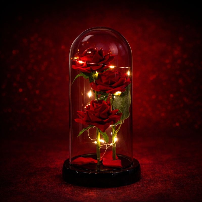 Eternal Rose Glass Ornaments - Everlasting Memories