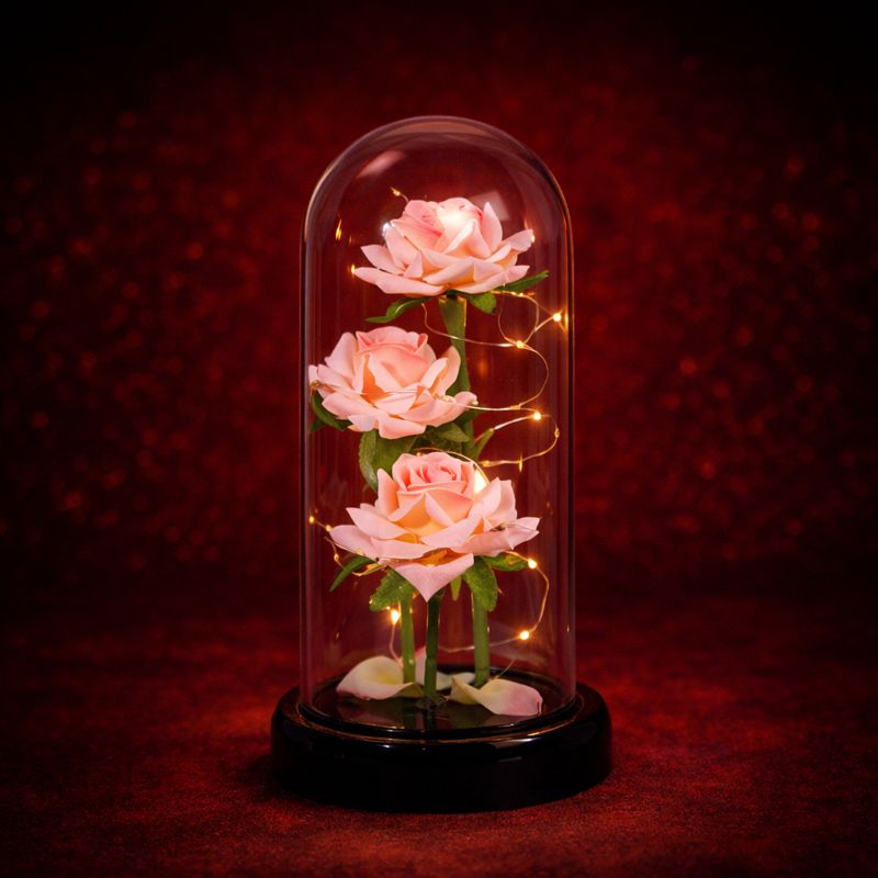 Eternal Rose Glass Ornaments - Everlasting Memories