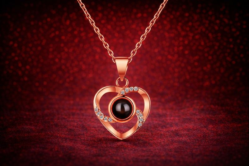 Heart-Shaped Projection Necklace